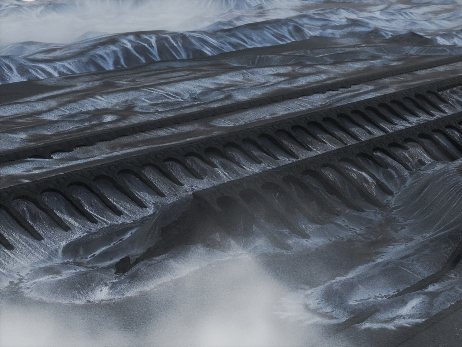 Illustrasjon som viser lava som byggemateriale.