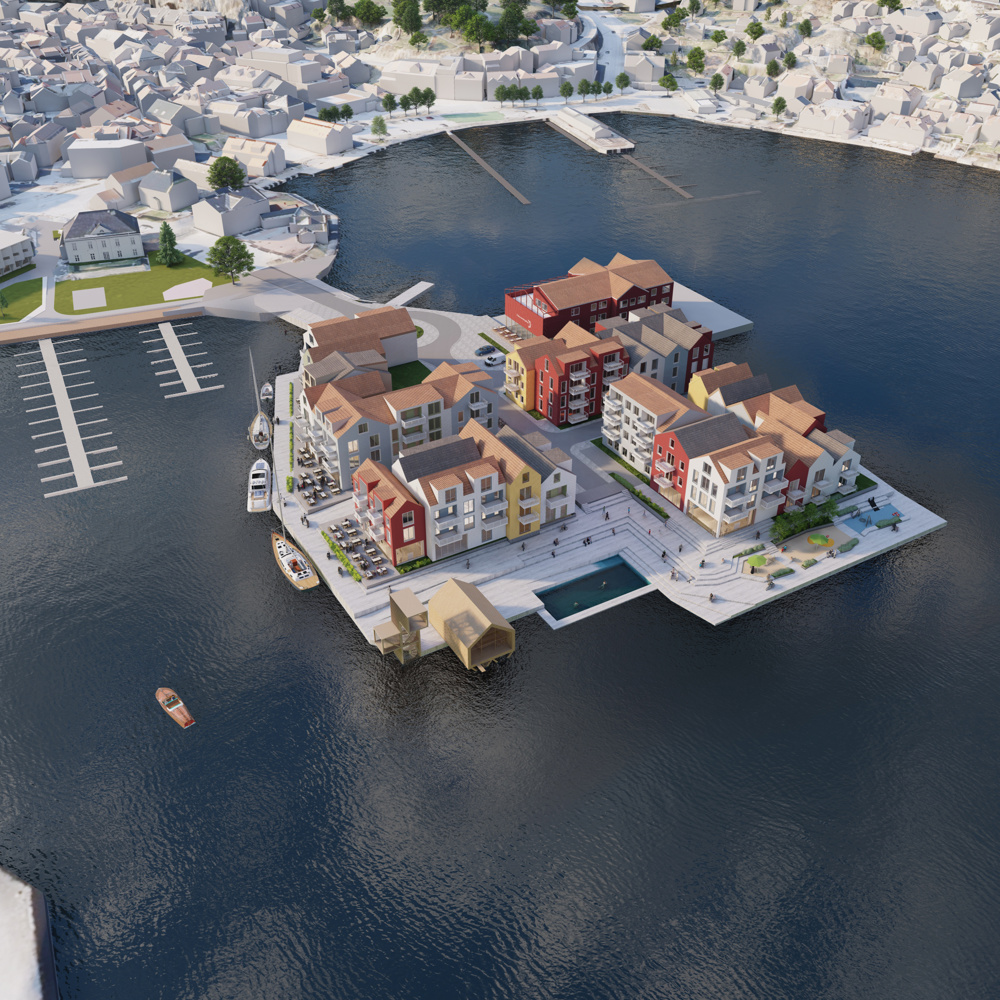 Forslag til utbygging av Torskeholmen i Grimstad