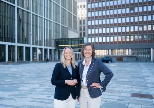 Administrerende direktør Rambøll Norge Camilla Amundsen (t.v.), ny direktør Buildings Karen Riddervold (t.h) 
