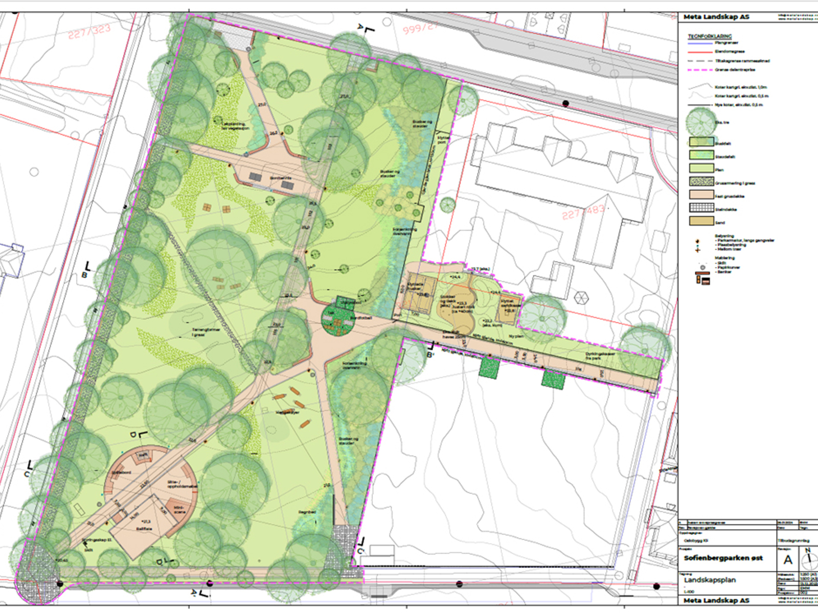 Sofienbergparken Øst_plan