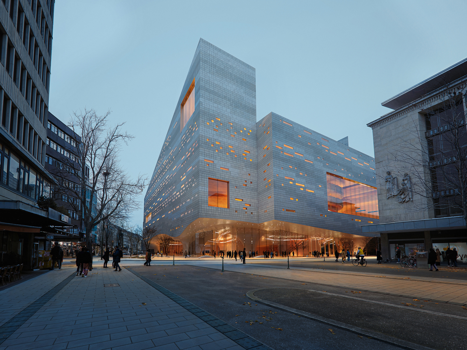 Oper am Rhein i Düsseldorf. Illustrasjon.