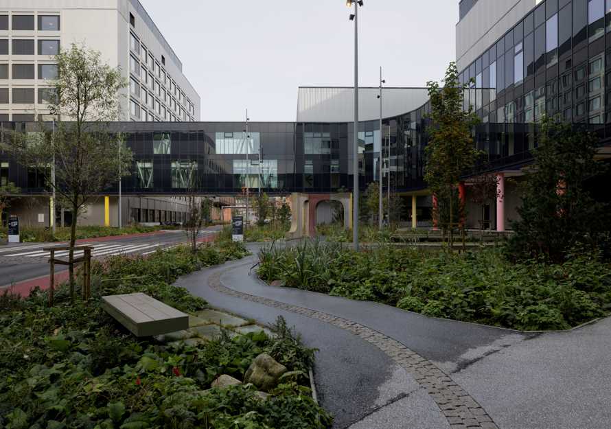 Foto av utsiden på nye Stavanger universitetssykehus.