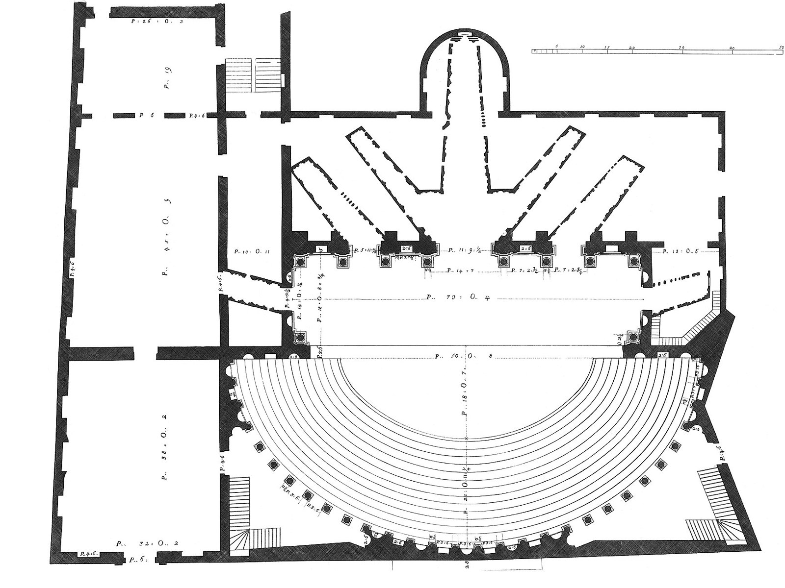 Teatro Olimpico. Tegning.