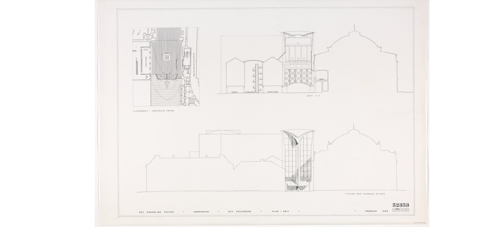 Sverre Fehn Utvidelse Av Det Kongelige Teater i Købernhavn. Skisse.
