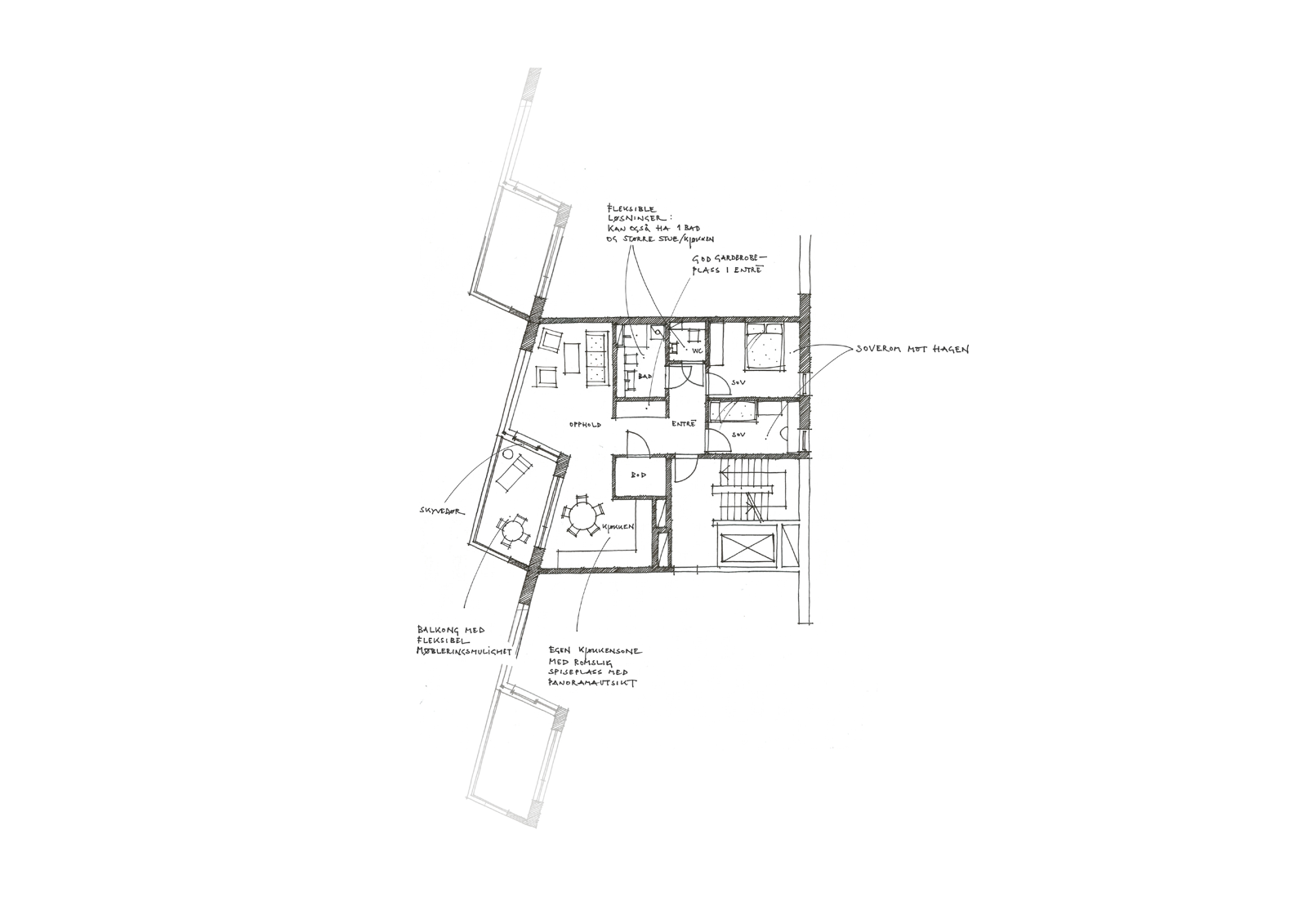 Håndtegning av plan. Diagram.