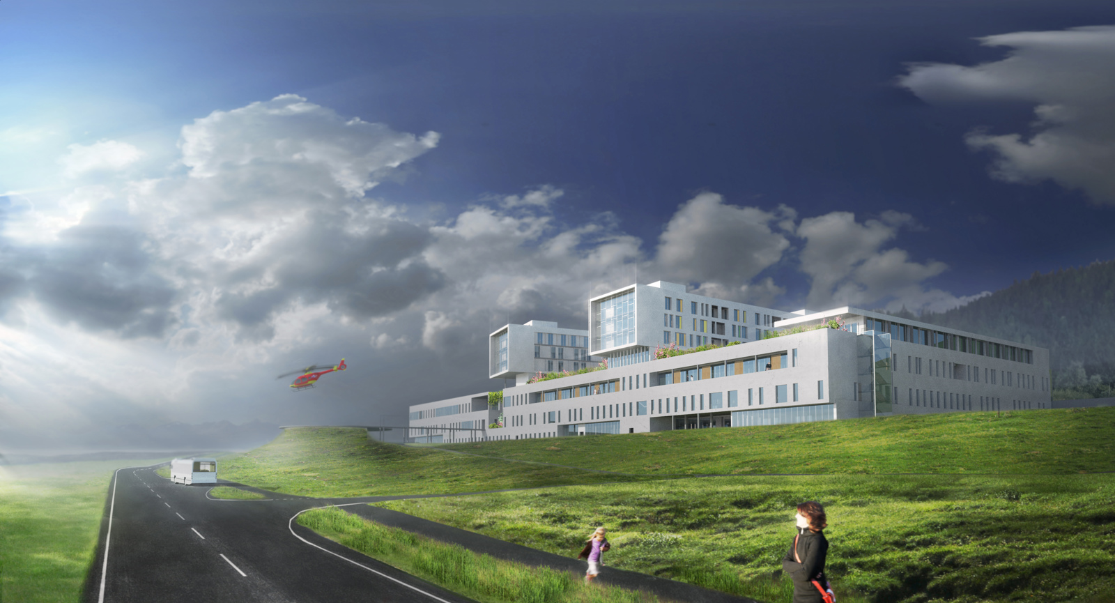 Illustrasjon av nye Molde sjukehus, rendering.