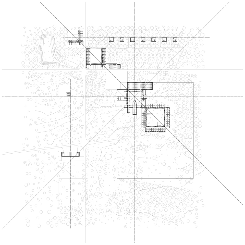 Plantegning med situasjon. Arkitekt tegning. 