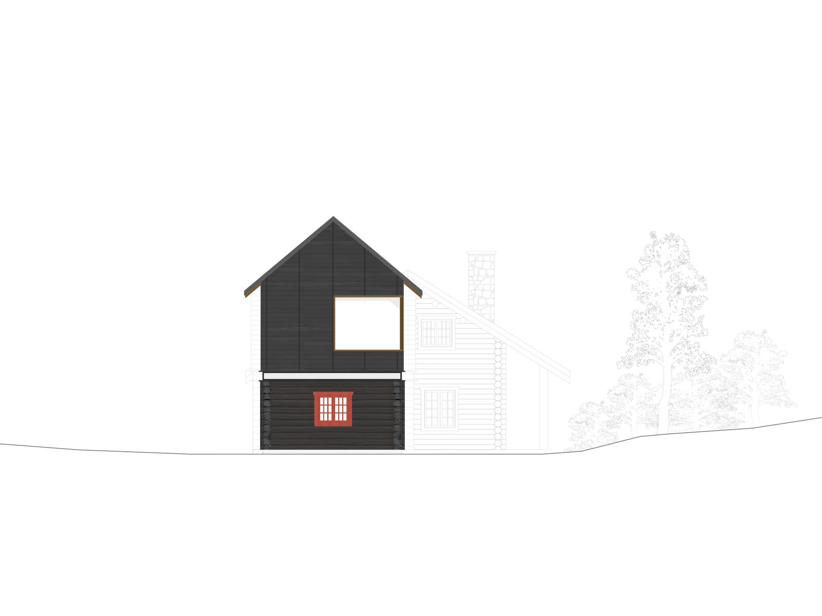Fasade Transformasjon Hallingstue Påbygg Tilbygg Svart Trekledning Skandinavisk Moderne Tradisjonell Arkitektur