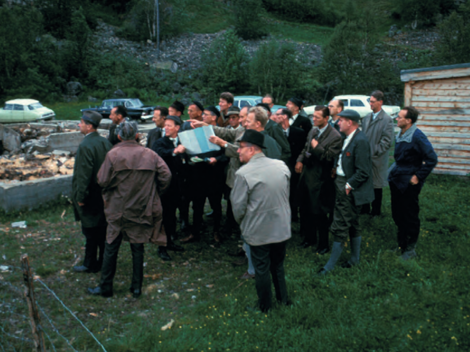 NVEs hovedstyre på befaring ved Bossvatnet i Vest-Agder, 1965