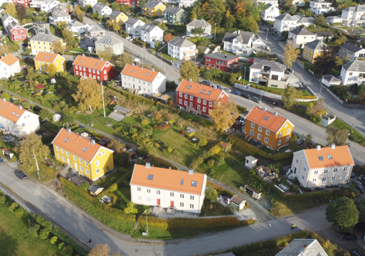 Trondhjems Kooperative Boligselskap. Dronefoto.