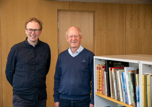 Portrettfoto av Lars Henrik Gaarder og Åke Letting i arkitektkontoret Astrup og Hellern