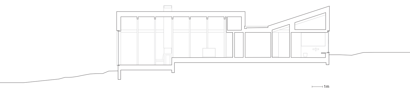 Snitt av enebolig - arkitekttegning.