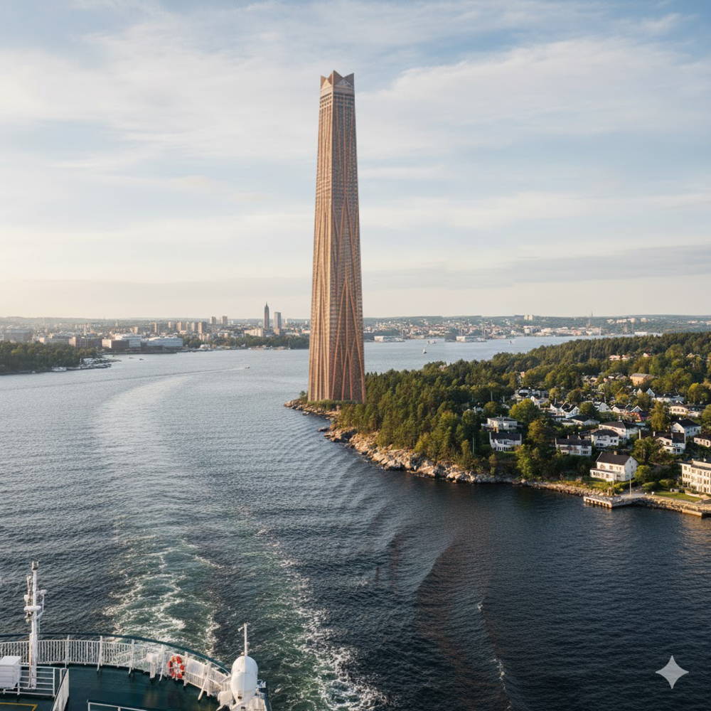 Høghus på Nesoddtangen_Vinter