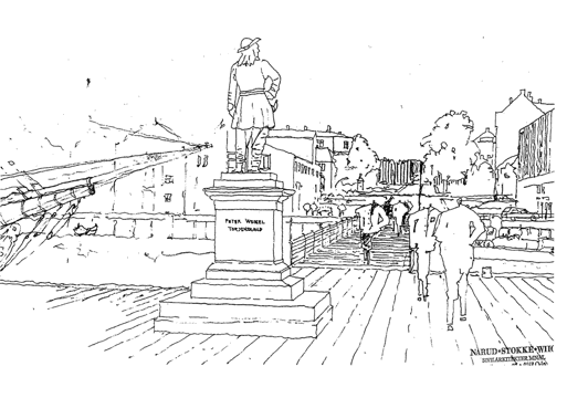 Tegning av Tordenskjold statue