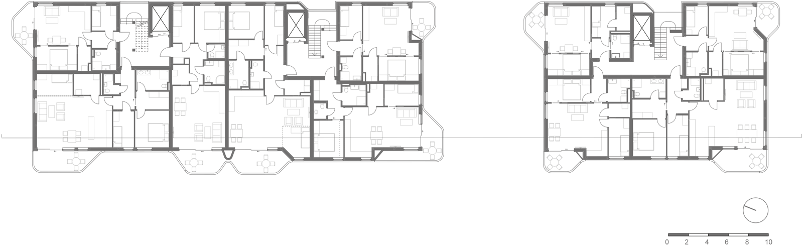 Plantegning av boligblokker. Arkitekt tegning.