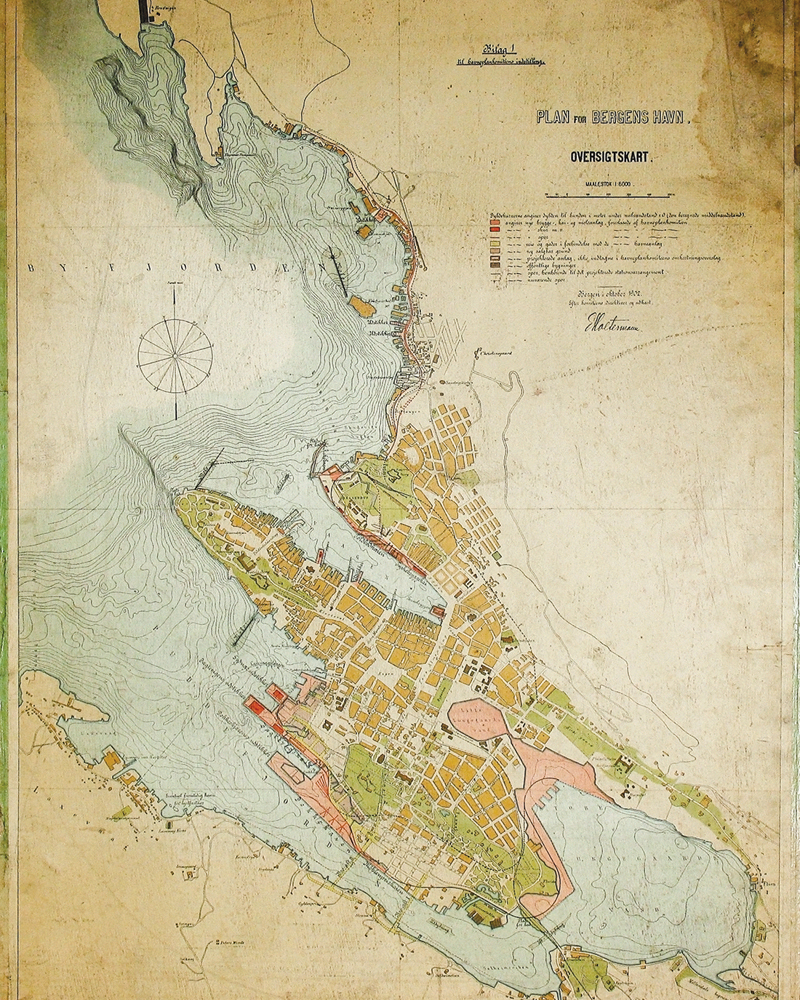 Gammelt kart over Bergen