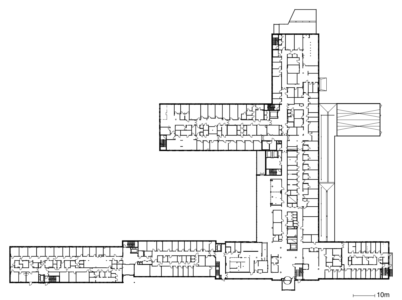 Plan over sykehus. Arkitekt tegning.