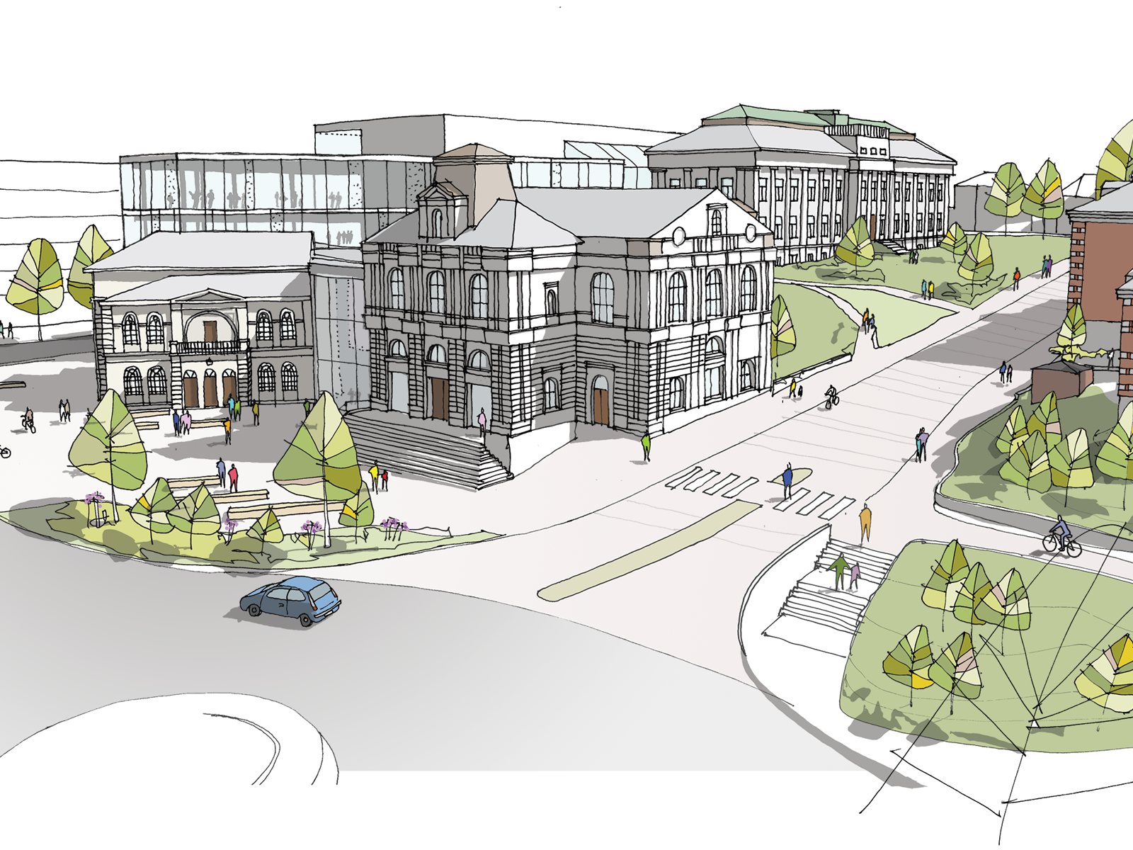 Illustrasjon av Stavanger kommunes Akropolis-visjon.