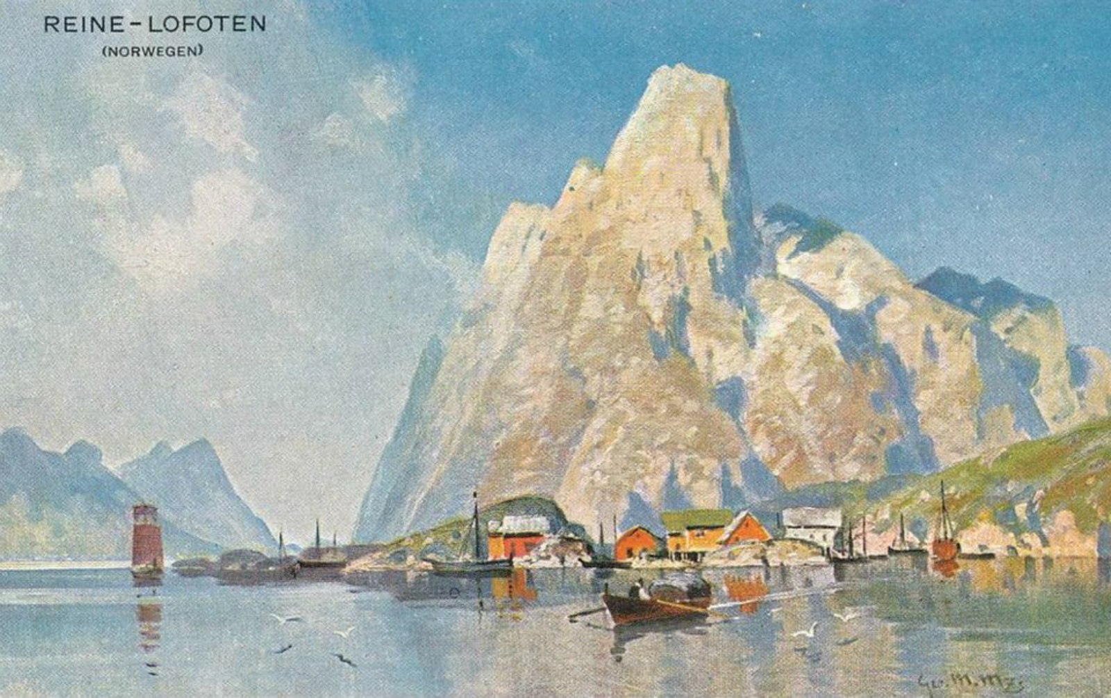 Postkort fra Lofoten, malt. 