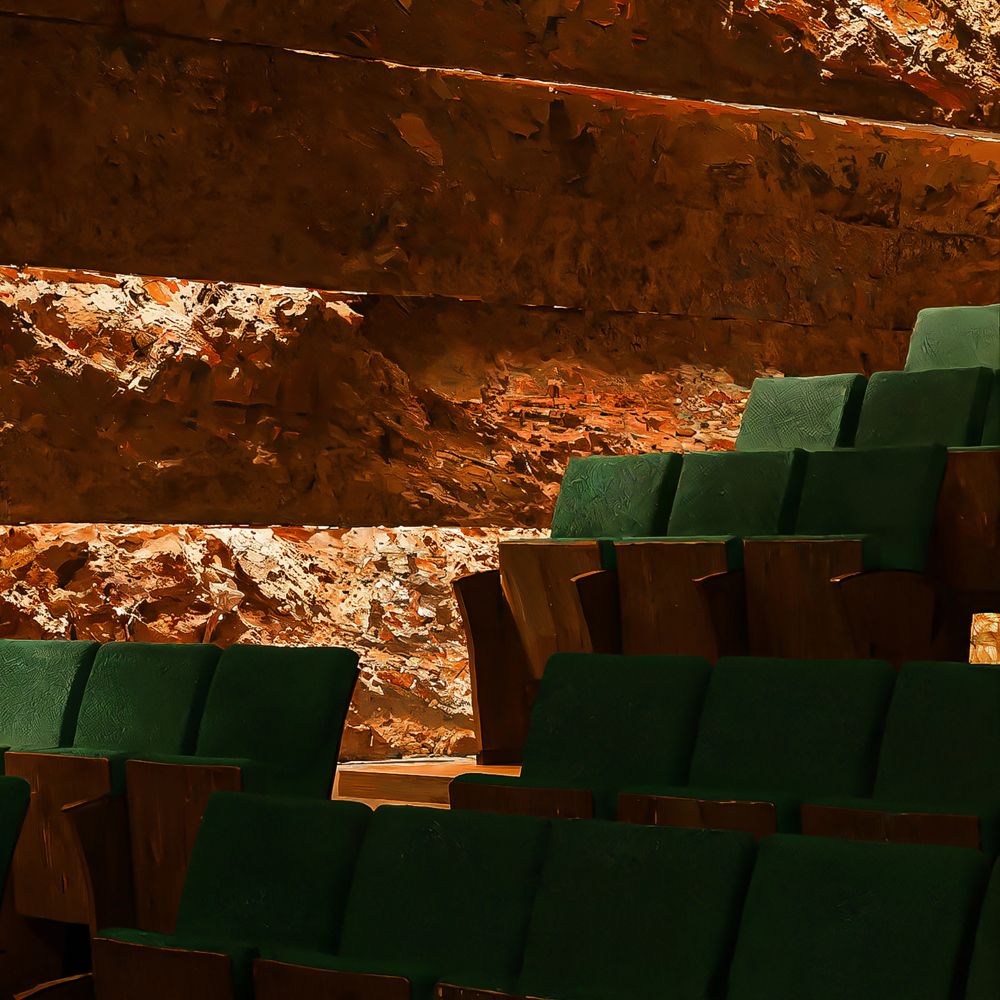 Oper am Rhein i Düsseldorf. Illustrasjon.