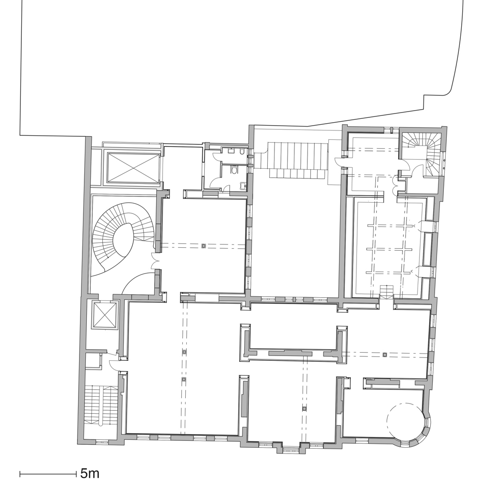 Plan av tredje etasje på PoMo, arkitekt tegnig.