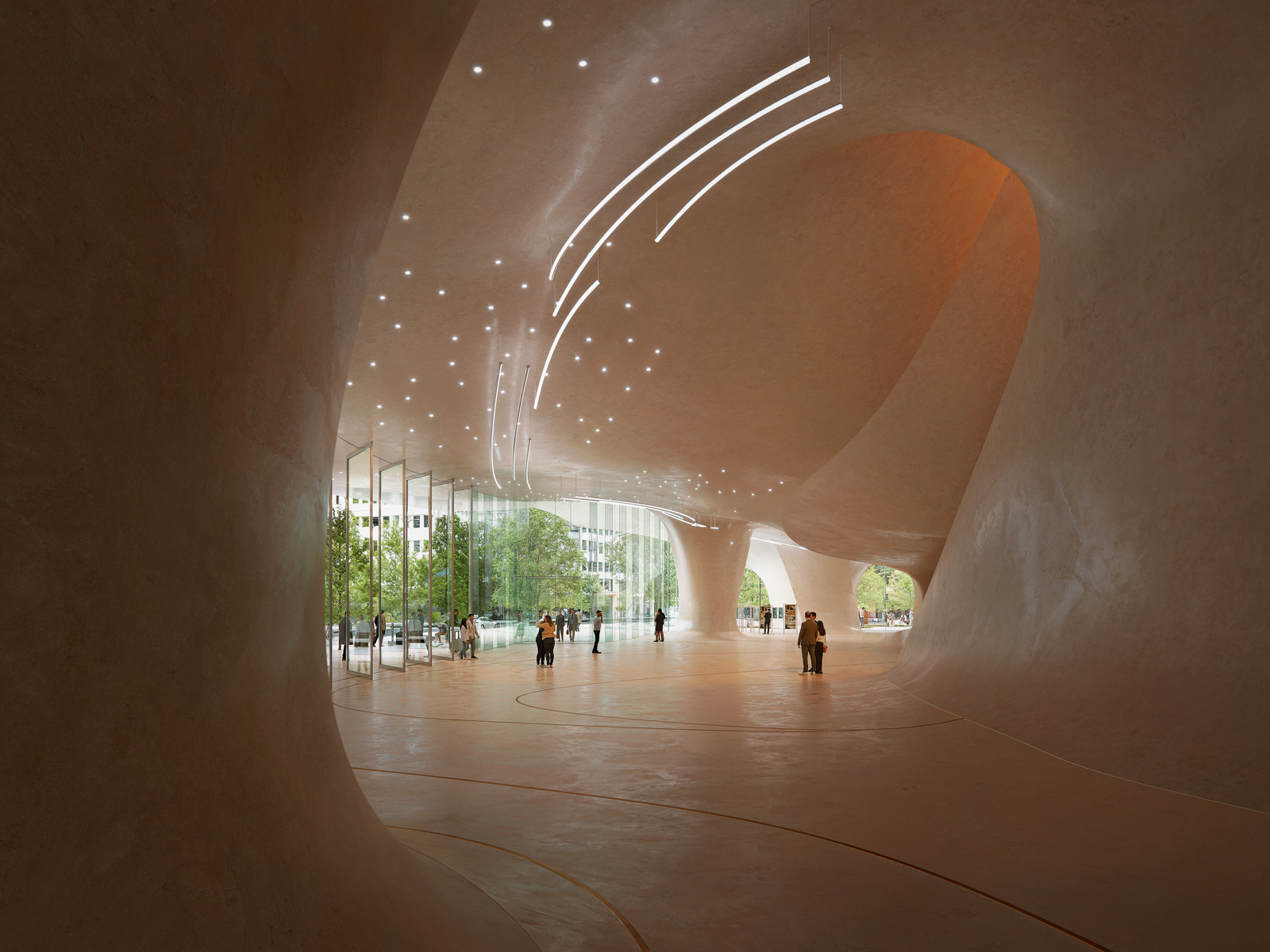 Oper am Rhein i Düsseldorf. Illustrasjon.